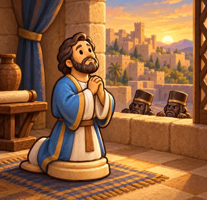 The story of Daniel told with chess pieces, picture 1 of 3