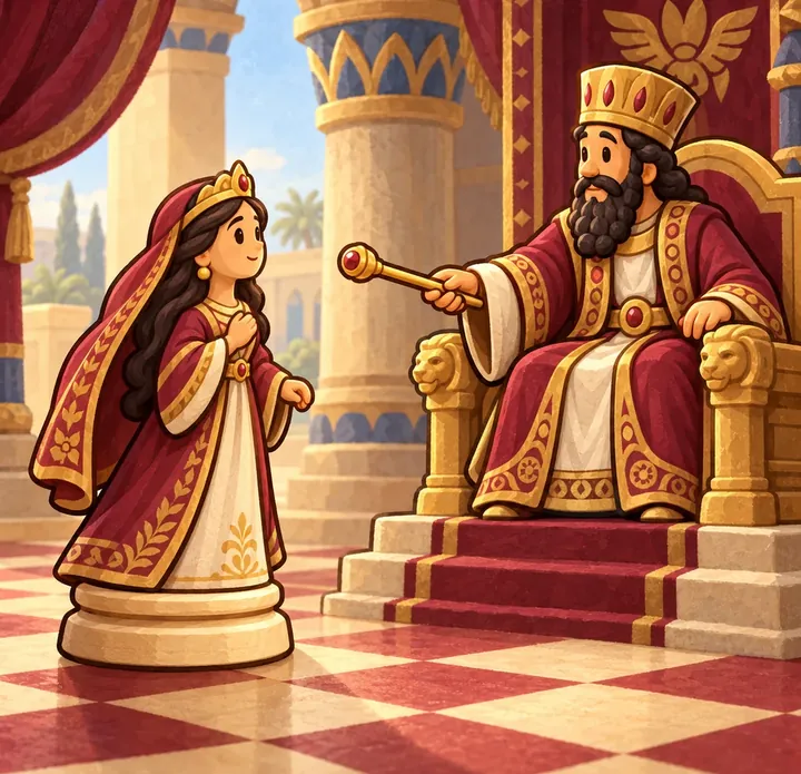 The story of Esther told with chess pieces, picture 3 of 3