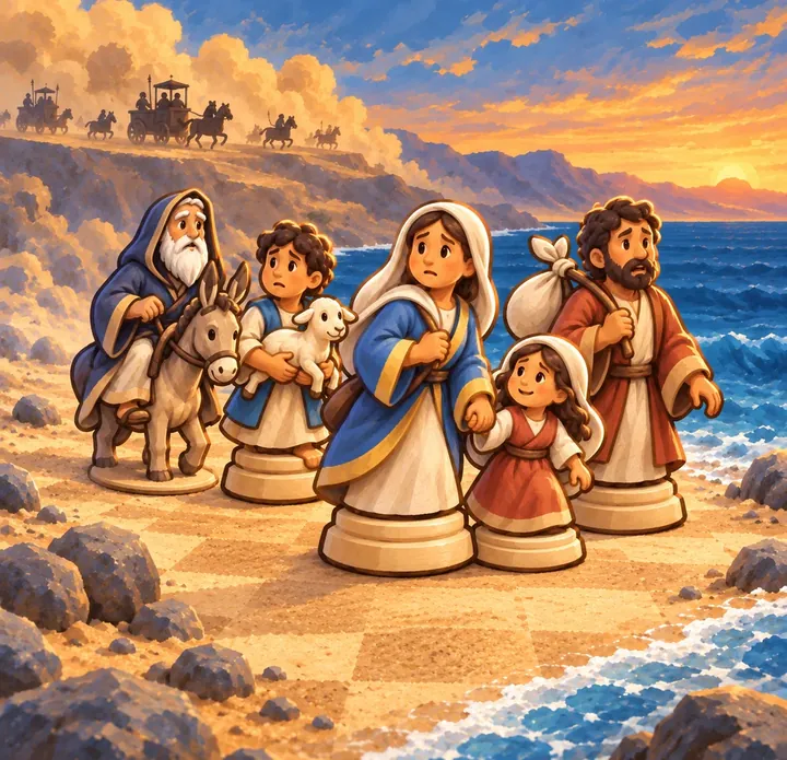 The story of Exodus told with chess pieces, picture 2 of 3