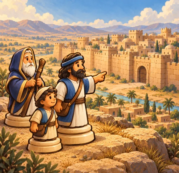 The story of Jericho told with chess pieces, picture 1 of 3