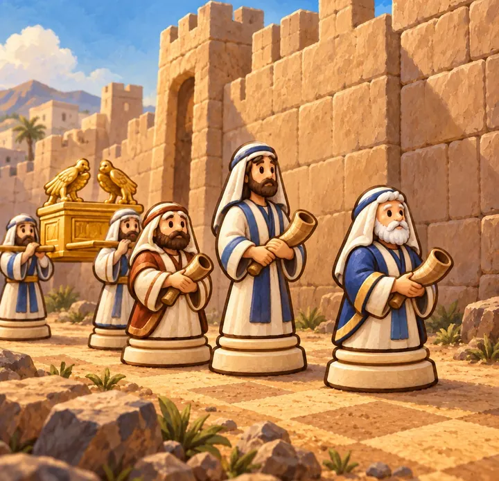 The story of Jericho told with chess pieces, picture 2 of 3